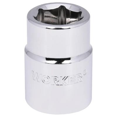 Soquete Sextavado Encaixe 3/4'' 22mm Aço Cromado Worker
