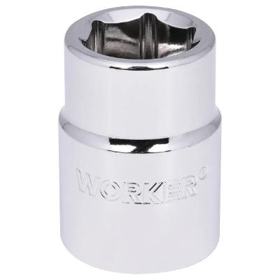 Soquete Sextavado Encaixe 3/4'' 21mm Aço Cromado Worker