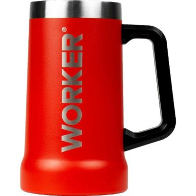 Caneca Térmica Worker 709 Ml Aço Inoxidável Vermelha