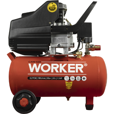 Compressor De Ar Worker 1.5HP 1100W 20L 8BAR 220V