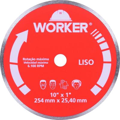 Disco De Corte Diamantado Liso 254mm X 25,4mm Worker 483125