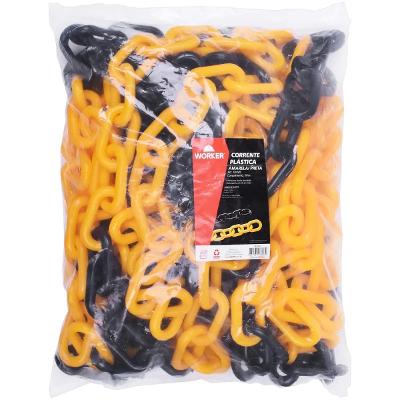 Corrente Plástica Worker 10mm 10m Amarelo e Preto 387355