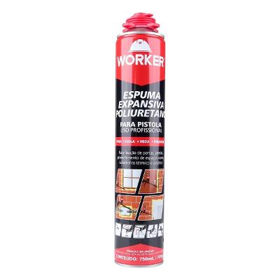 Espuma Expansiva Poliuretano Worker 750ml 700g Pistola