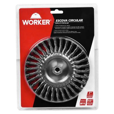 Escova Circular Worker 7 Pol M14 Aço Carbono 9000 Rpm