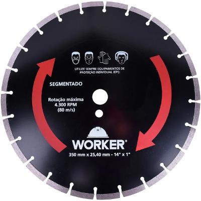 Disco Diamantado Worker 350mm X 25,4mm Para Asfalto 10mm