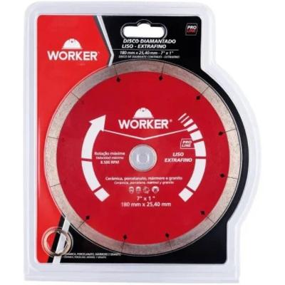 Disco Diamantado Worker 180mm X 25,4mm Liso Extrafino
