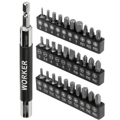 Jogo De Bits Para Parafusadeira 31 Peças 25,40mm Worker