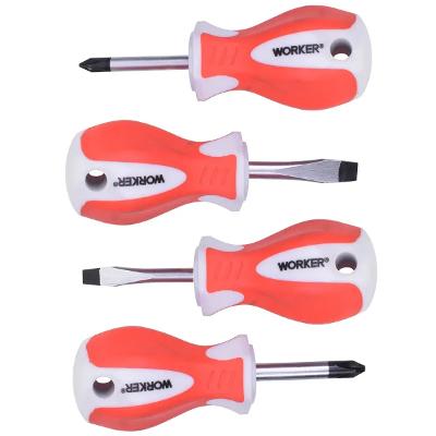 Jogo Chave De Fenda E Phillips Toco 04 Pecas Worker 38mm