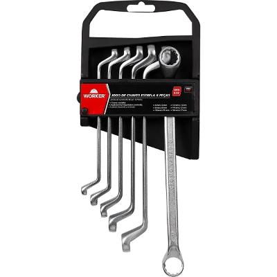 Jogo De Chaves Estrela 6 Peças 6mm A 17mm Aço Cr-V Worker