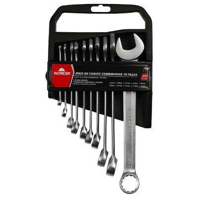 Jogo De Chave Combinada 10 Peças 6 A 22mm Worker Cr-V