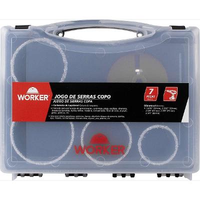 Jogo Serra Copo 7 Peças 33mm A 83mm Tungstênio Worker