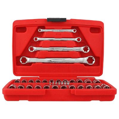 Jogo Soquetes E Torx 35 Pecas Worker 281840 Aco Cromo