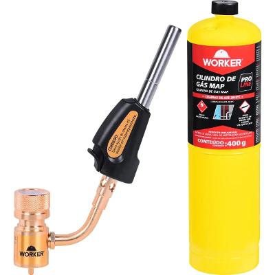 Kit Maçarico Portátil Worker Gás MAPP 2500C 1.2kg Aço
