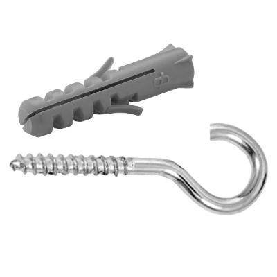 Kit 100 Ganchos Com Bucha Nylon 6,3mm X 70mm Worker