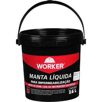Manta Liquida Asfaltica Impermeabilizante 3,6L Preta Worker