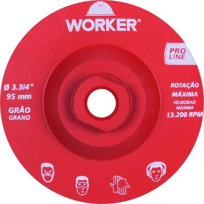 Rebolo Diamantado Liso 95mm M14 Grão 60 13200 Rpm Worker