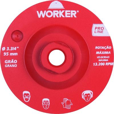 Rebolo Diamantado Liso 95mm M14 Grão 180 13200 Rpm Worker