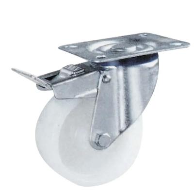 Rodizio Giratorio Nylon Branco 8'' Com Freio 200 Kg Worker