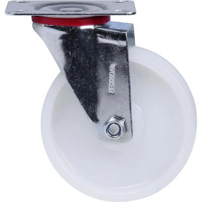 Rodizio Giratorio Nylon Branco 5'' 120Kg Worker