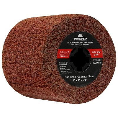 Roda Manta Abrasiva 100x100x19mm Médio Grão 80 Worker