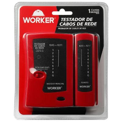 Testador De Cabos Rj11 Rj12 Rj45 9V Worker Redes E Telefonia