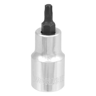 Soquete Torx T27 Encaixe 1/2 Curto Cromo Vanádio Worker Pro