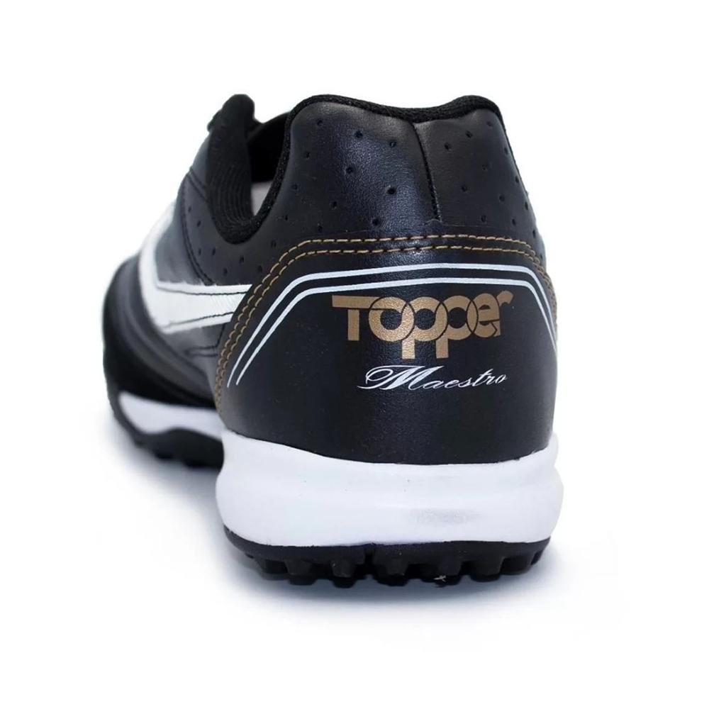 Chuteira Society Topper Maestro Td IV - Preto e Branco - 4