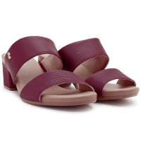 Sandália Couro Usaflex Tiras Feminina - Vinho - 2