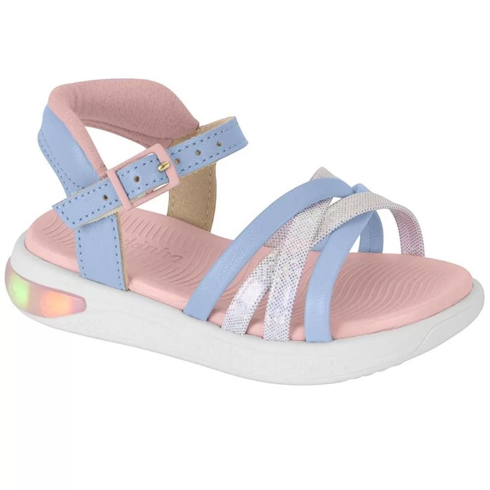 Sandália Infantil Molekinha Led Menina - Rosa e Azul - 2