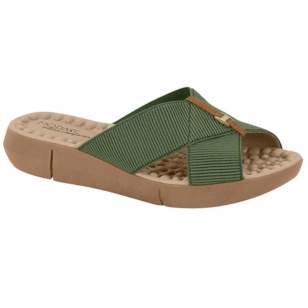 Tamanco Modare UltraConforto Elástico Feminino - Verde Musgo - 1