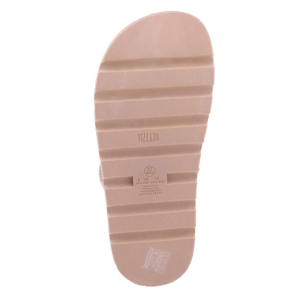 Rasteira Vizzano Flatform Tiras Strass Hotfix - Rosê - 4