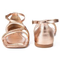 Rasteira Dakota Strass Metalizada Feminina - Rosê