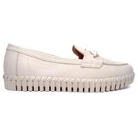 Mocassim Bottero Couro Summer Corrente Feminino - Branco Off - 2