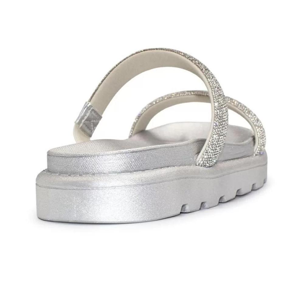 Rasteira Vizzano Flatform Strass Hotfix - Prata - 5
