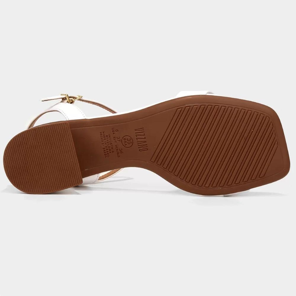 Sandália Vizzano Salto Bloco Baixo Casual Feminina - Branco - 5