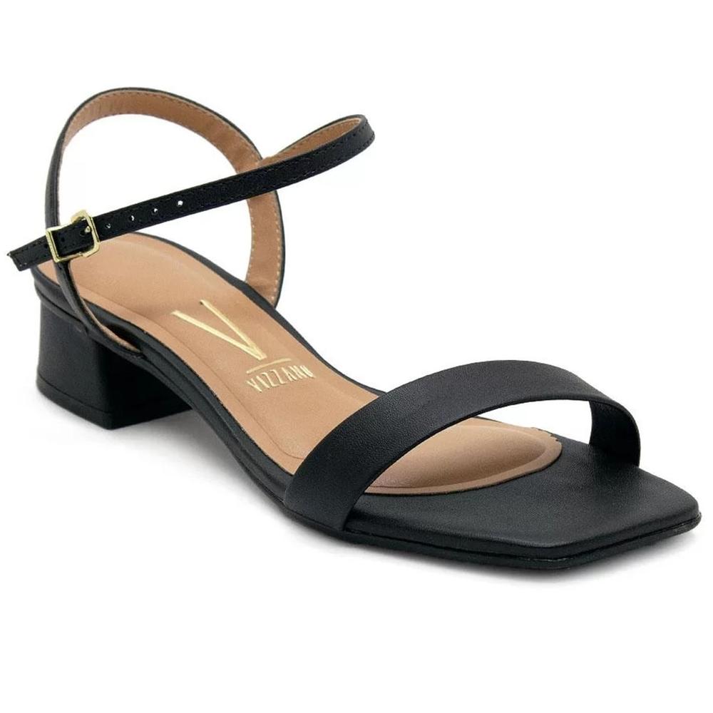 Sandália Vizzano Salto Bloco Baixo Casual Feminina - Preto - 1