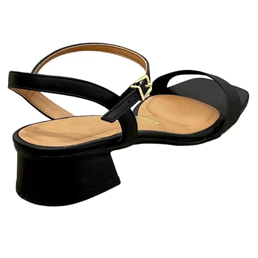 Sandália Vizzano Salto Bloco Baixo Casual Feminina - Preto - 4