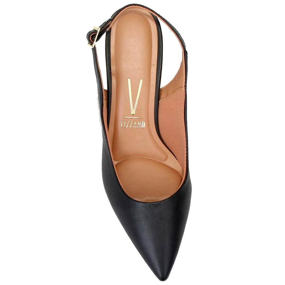 Scarpin Vizzano Slingback Bico Fino Salto Baixo - Preto - 3