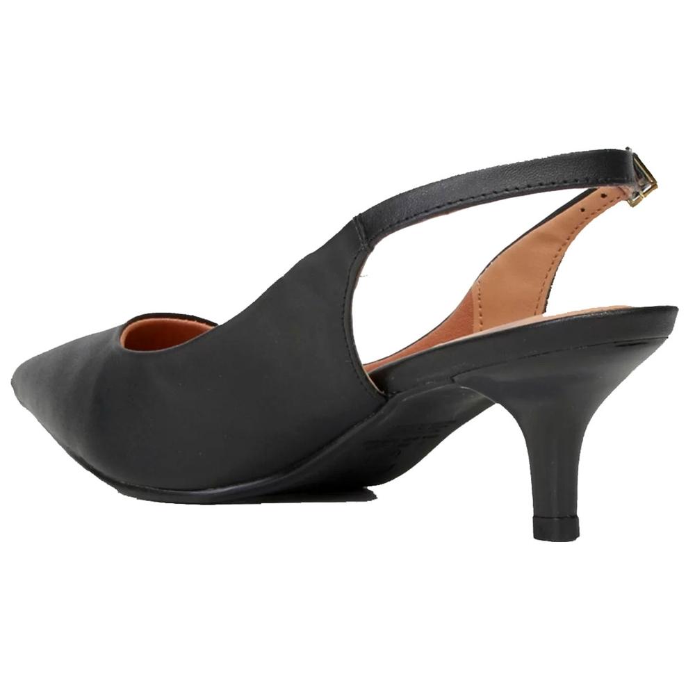 Scarpin Vizzano Slingback Bico Fino Salto Baixo - Preto - 4