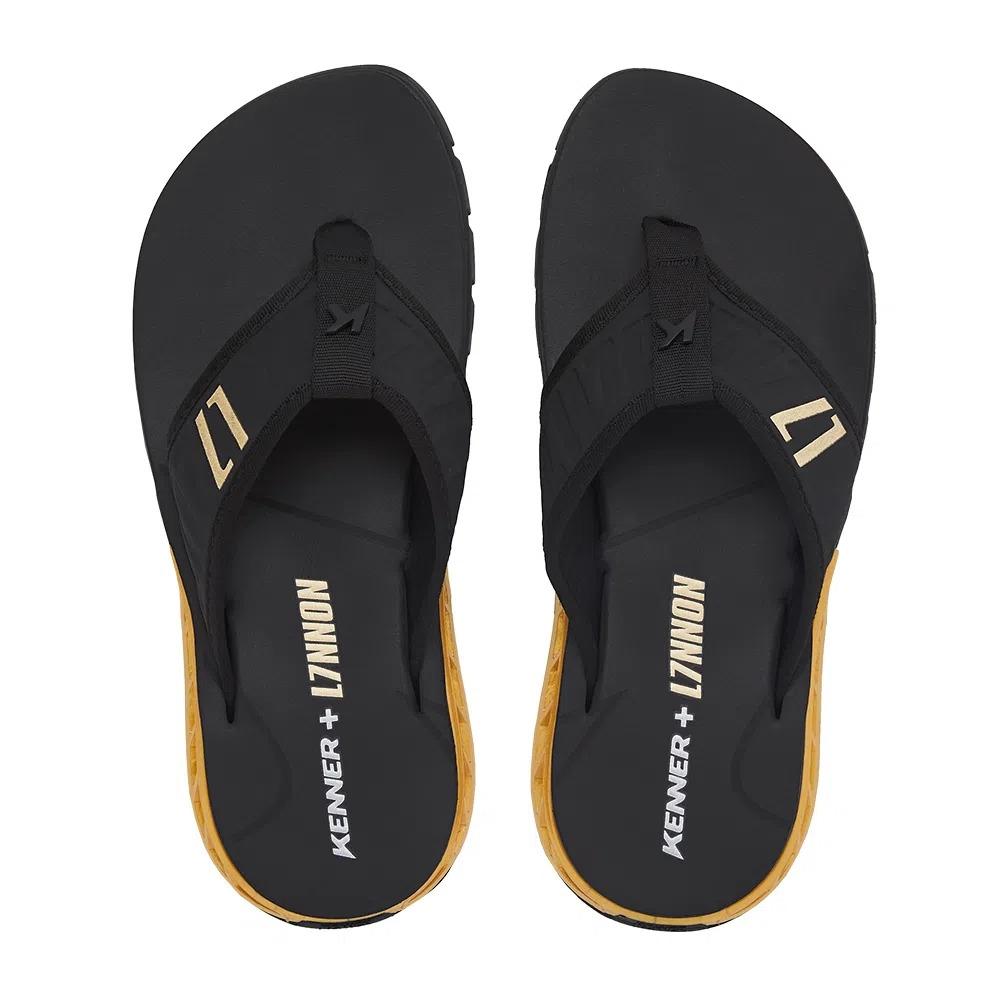 Chinelo Kenner Rakka Elite L7 Masculino - Preto e Dourado - 2