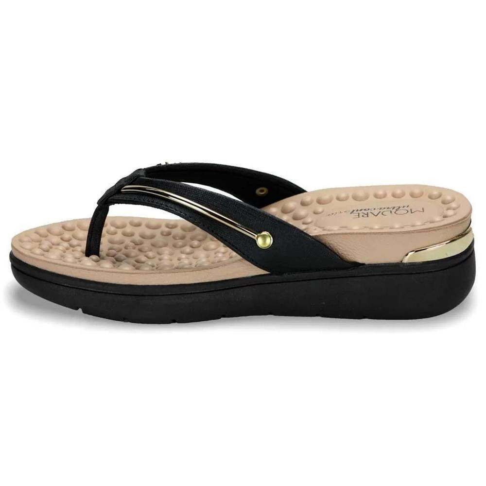 Tamanco de Dedo Modare Apliques Metal - Preto - 2