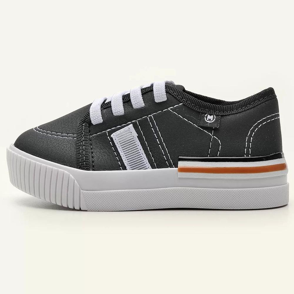 Tênis Infantil Molekinho Casual Listras - Preto e Branco - 2