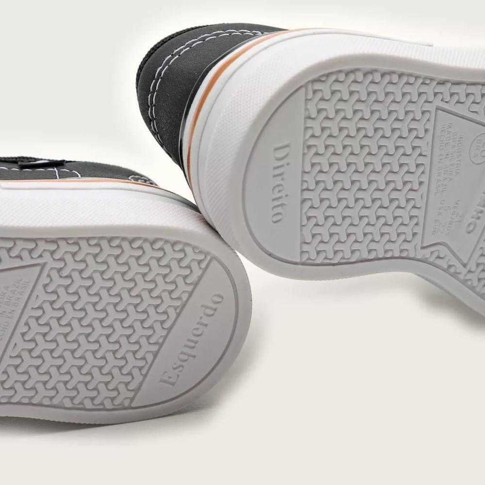 Tênis Infantil Molekinho Casual Listras - Preto e Branco - 4