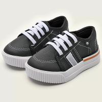 Tênis Infantil Molekinho Casual Listras - Preto e Branco - 1
