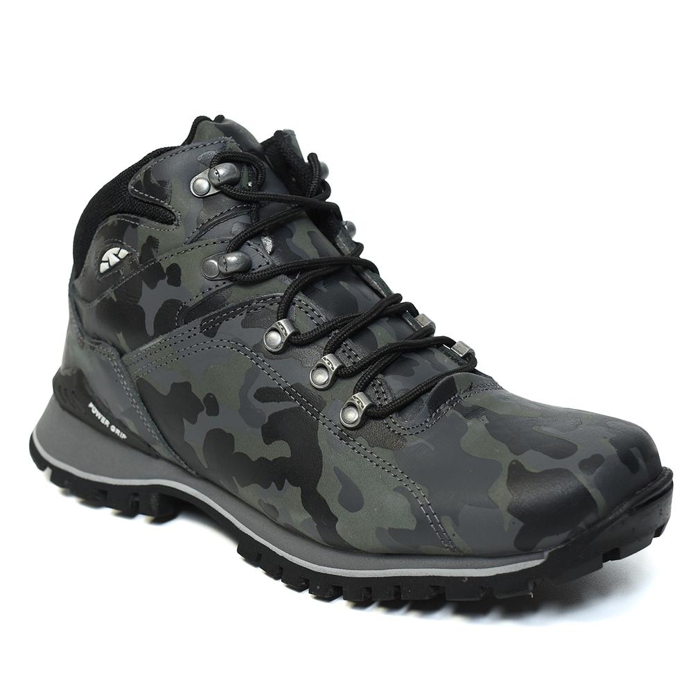 Bota Couro Bull Terrier Elite II Camuflada Masculina - Chumbo - 1