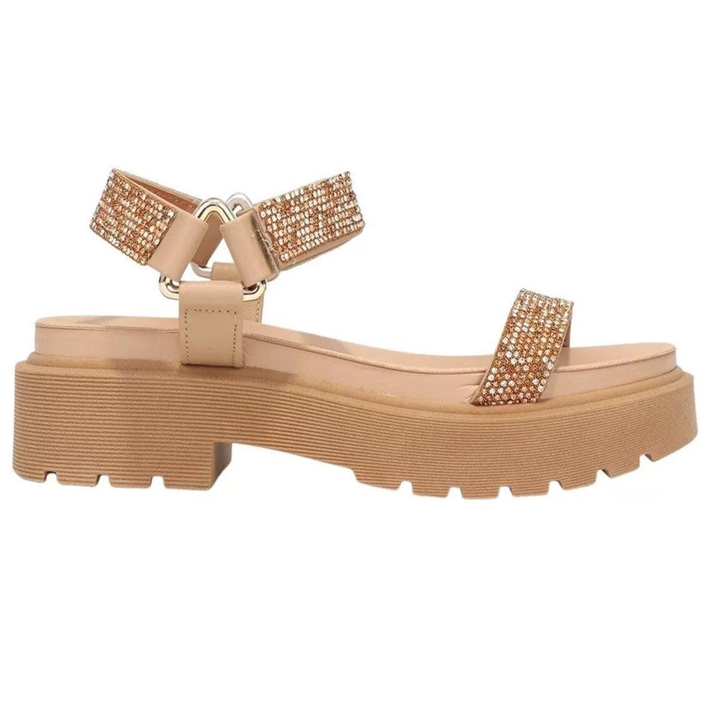 Rasteira Vizzano Strass Tratorada Feminina - Bege - 2