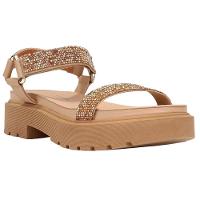 Rasteira Vizzano Strass Tratorada Feminina - Bege - 1