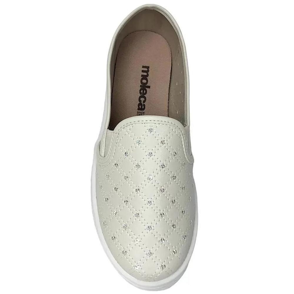 Tênis Slip On Moleca Casual Feminino - Off White - 3