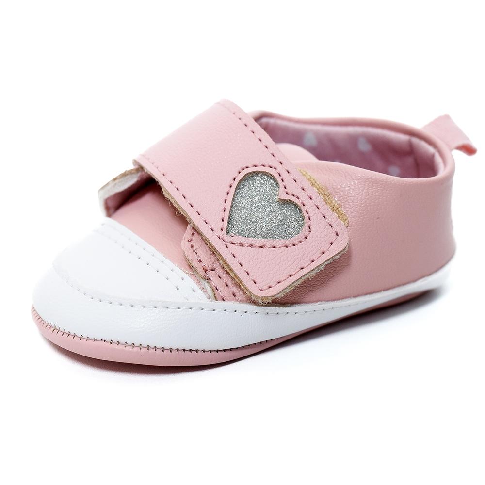 Tênis Molekinha Mini Shine Infantil - Rosa e Prata - 1