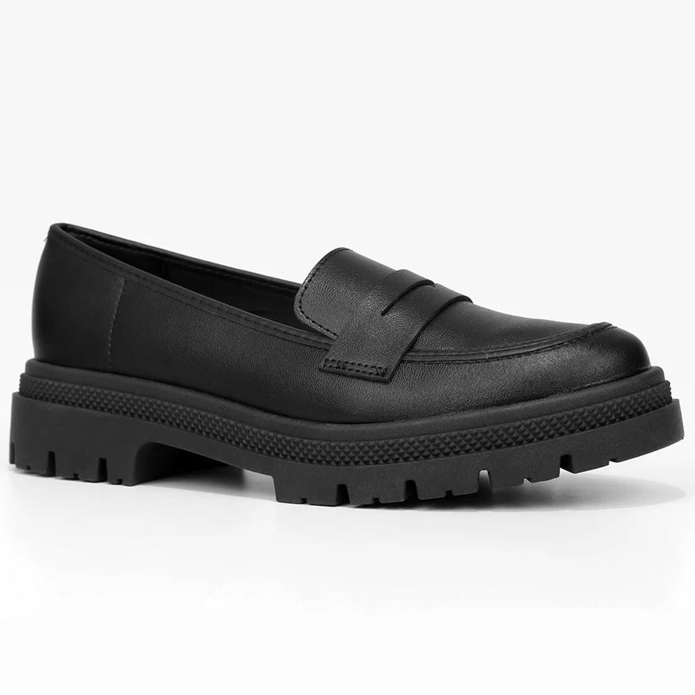 Mocassim Moleca Tratorado Feminino - Preto - 1